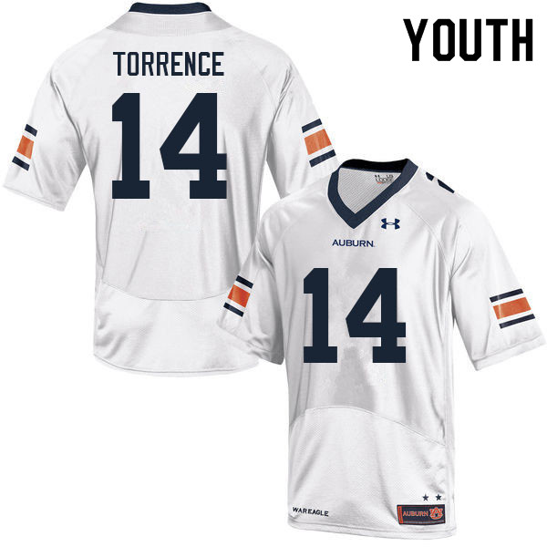 Youth #14 Ro Torrence Auburn Tigers College Football Jerseys Sale-White - Click Image to Close